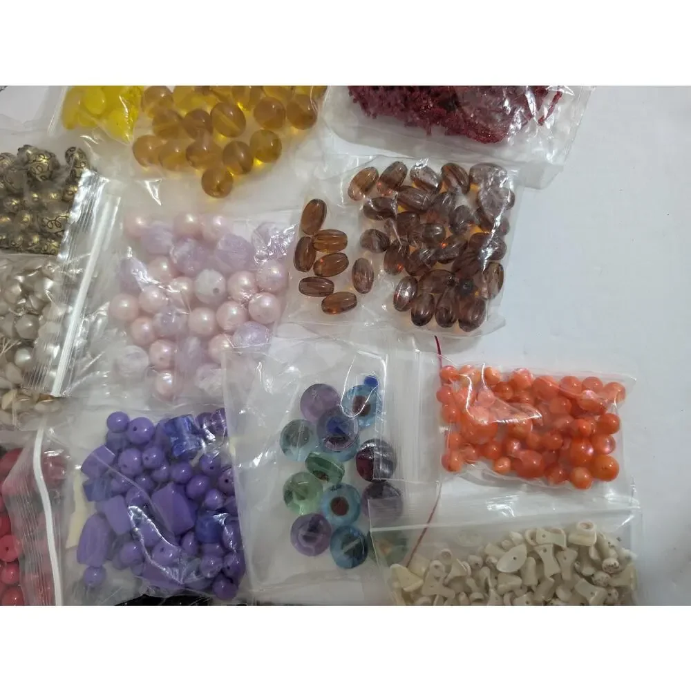 Large Mixed Crafting Bead Lot Glass Shell Stone Pearl Beads Destash Supply